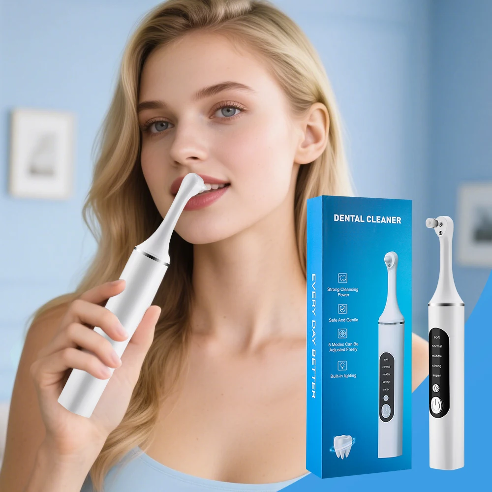 Teeth Whitening Zoom - 電動歯磨き器歯のホワイトニングクリーナー 6 ブラシヘッド LED ライト歯垢歯石除去剤歯垢歯のクリーニングセット