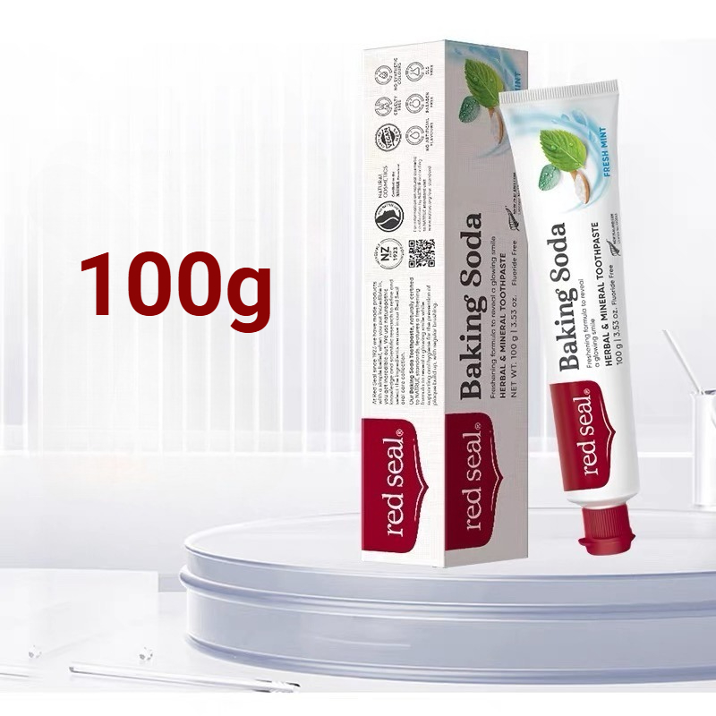 Teeth Whitening Baking Soda - レッドシール ニュージーランド ベーキングソーダ歯磨き粉 100g、オリジナル天然処方で歯を白くし、息を爽やかに