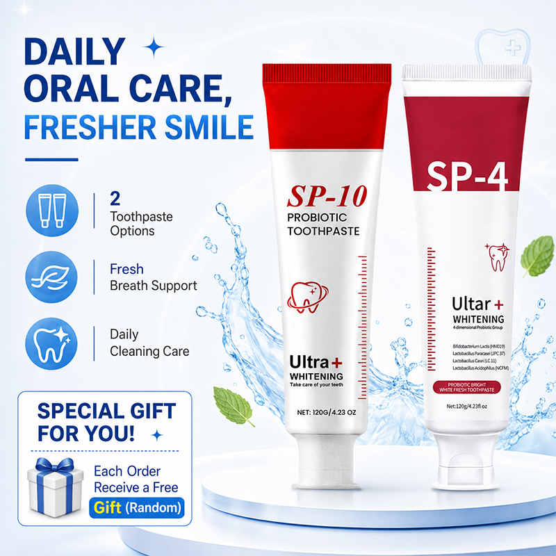 Teeth Whitening Enzymes - SP-10とSP-4プロバイオティクスホワイトニング歯磨き粉セット ウルトラ+ブライトニングフォーミュラ 歯のホワイトニング 口臭の除去 大人用 口腔ケア