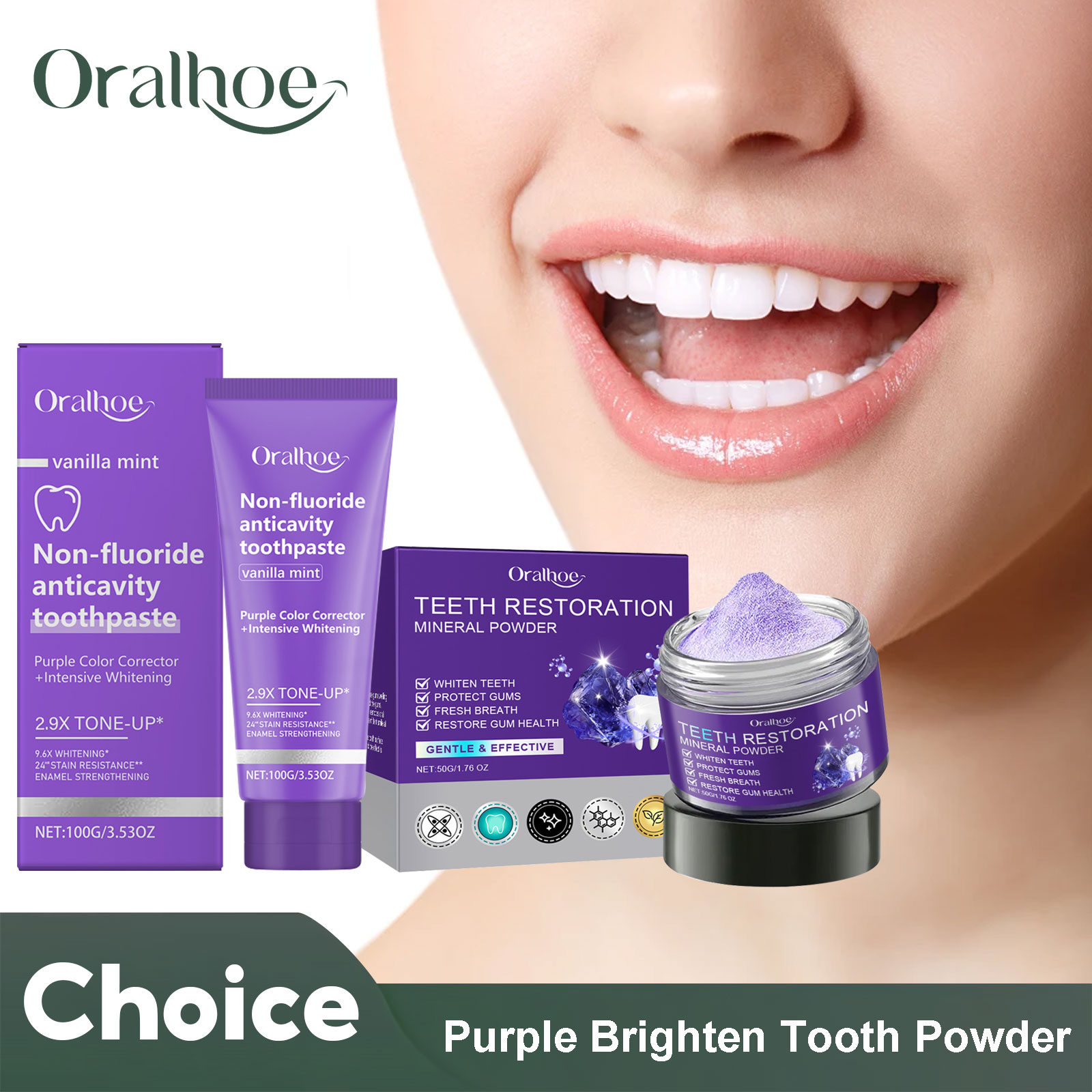 Teeth Whitening Quotes - 歯の修復ミネラルパウダー,歯のホワイトニング,汚れの除去,口腔洗浄,新鮮な息,臭いの改善,紫色の漂白,歯磨き粉