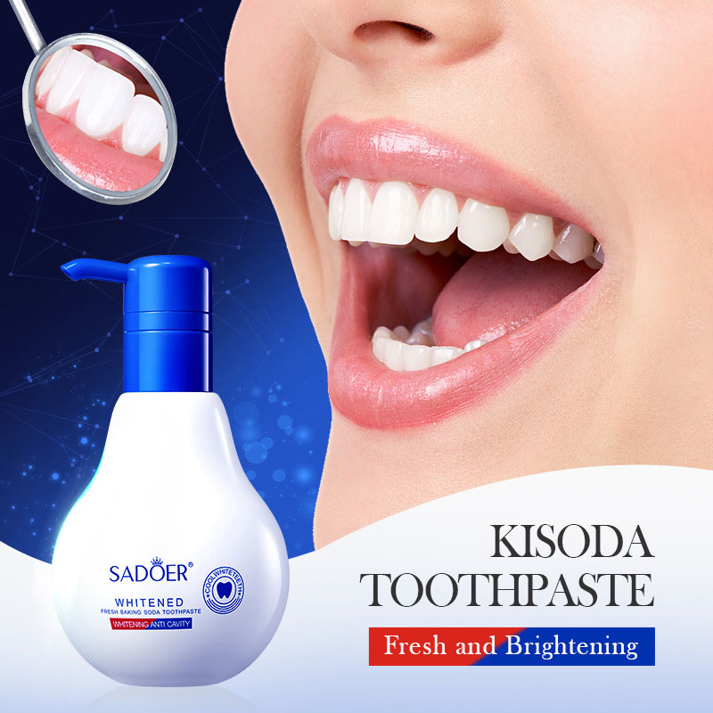 Teeth Whitening Baking Soda - 1 ボックス歯クリーン重曹歯磨き粉チューブスクイーザー歯ブラシホルダー明るくホワイトニング Saltrain 漂白虫歯修復