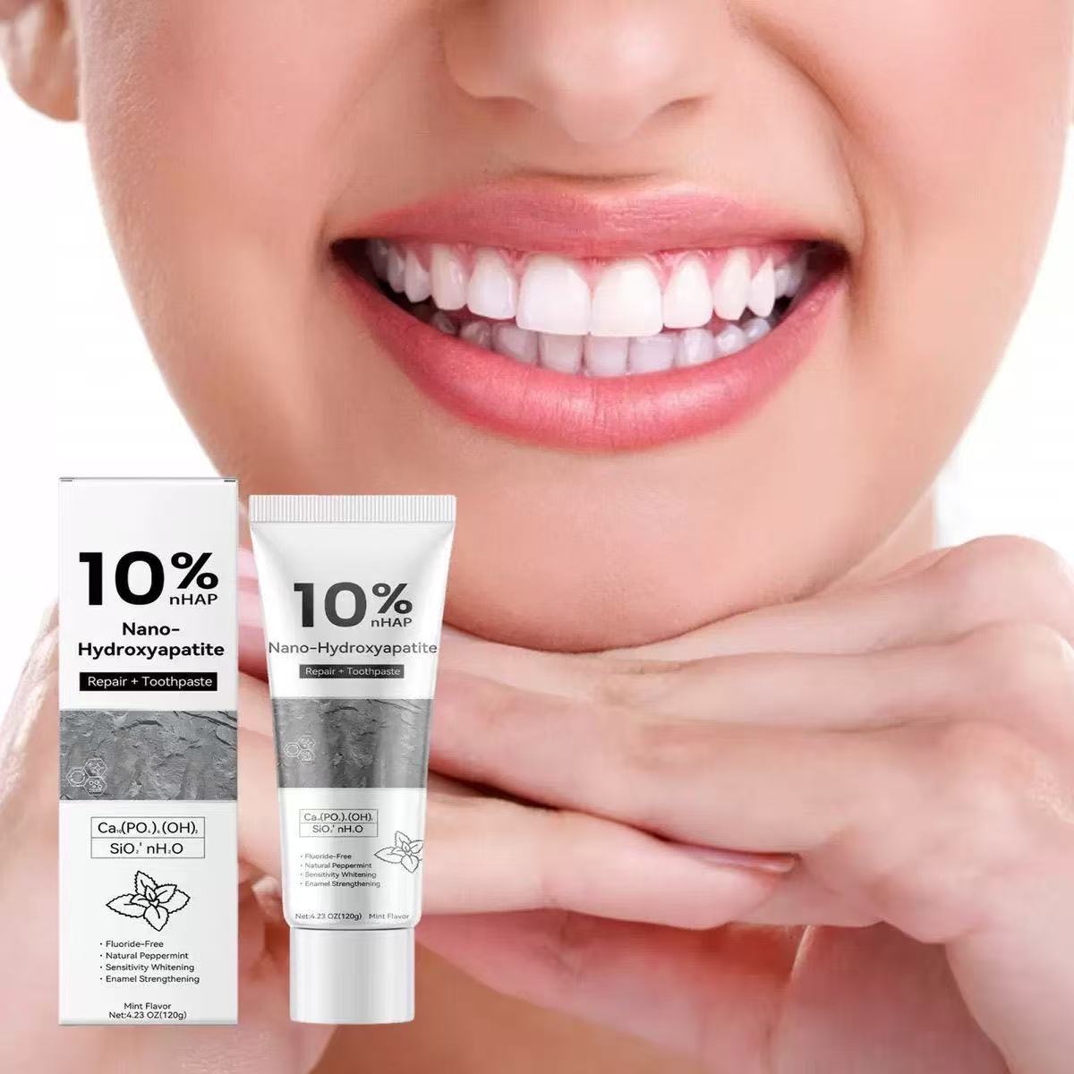 Teeth Whitening Best - 10% ナノハイドロキシアパタイト配合 ホワイトニング＆ステイン除去歯磨き粉 – 黄ばんだ歯を白くし、息を爽やかにする –