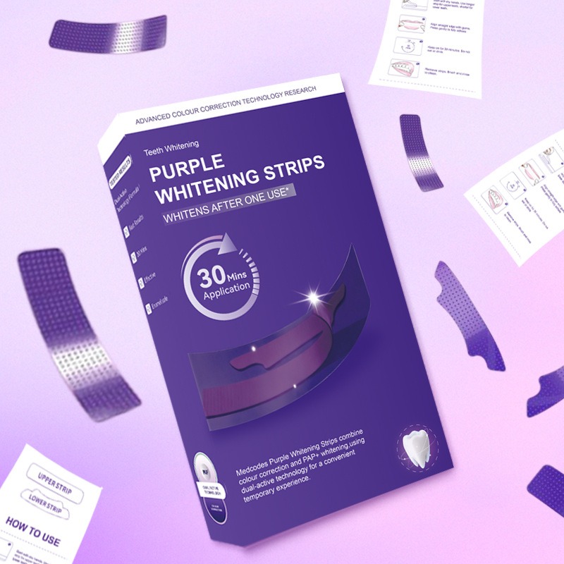 V34 パープルグローイングドライ歯磨きストリップ - 歯の - Teeth Whitening Strips のレビューと価格