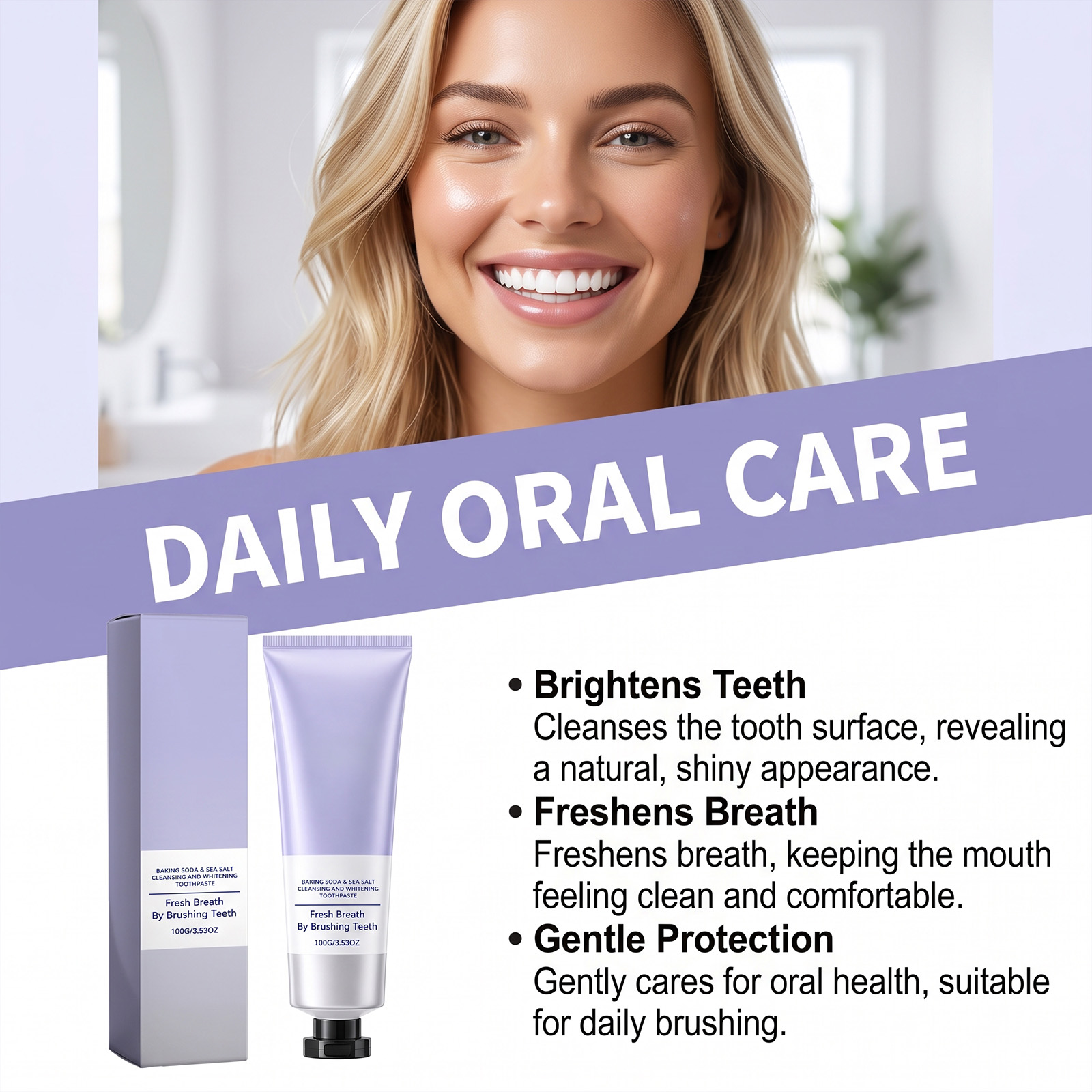海塩ホワイトニング歯磨き粉 ベーキングソーダ ステイン除去  - Teeth Whitening Baking Soda のレビューと価格
